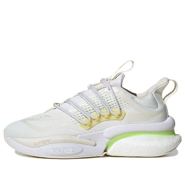 Adidas AlphaBoost V1 Running Shoes 'White Yellow', white