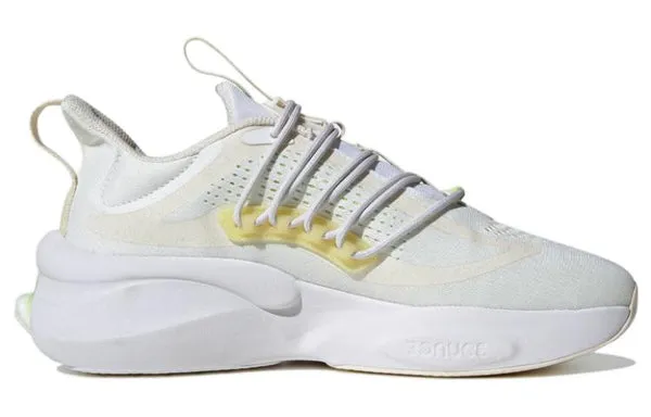 Adidas AlphaBoost V1 Running Shoes 'White Yellow', white