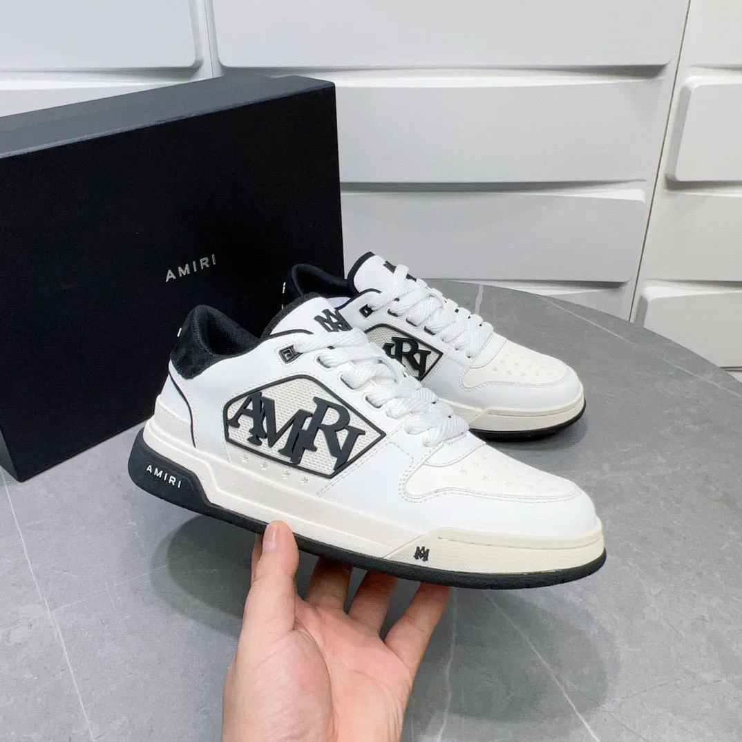 AMR Classic Low White and Black Sneakers-126