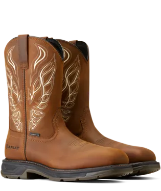 Ariat Boots, 11 inch WorkHog XT Phoenix Carbon Toe Work Boot, 10046931 DISTRESSED BROWN