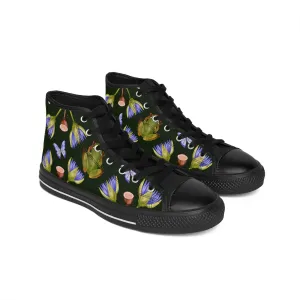 Beautiful Floral and Frog Women's Classic Sneakers