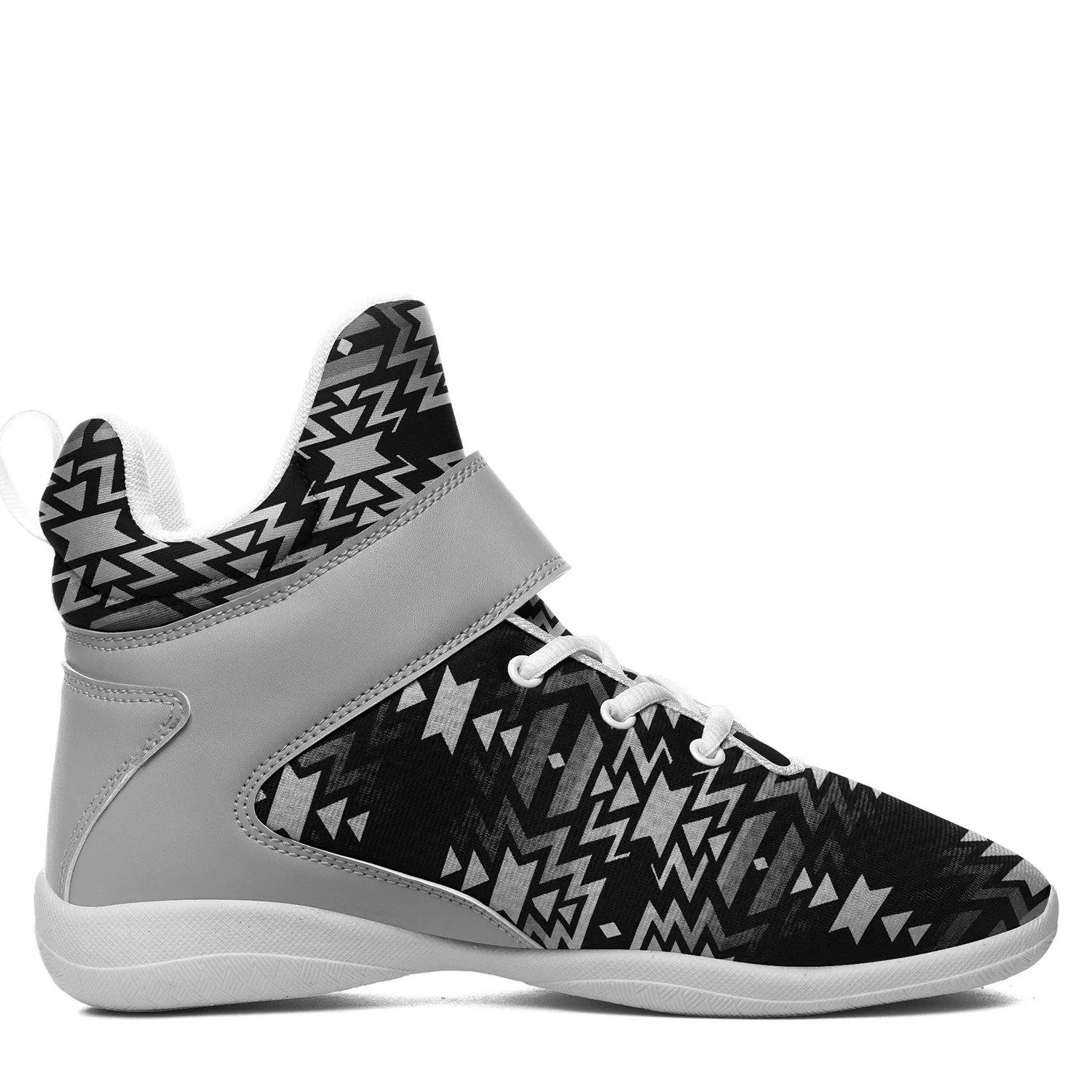 Black Fire Black and White Ipottaa Basketball / Sport High Top Shoes