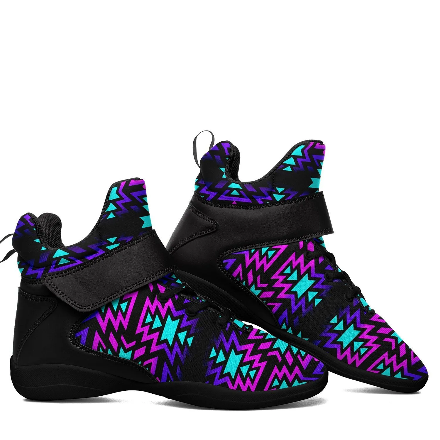 Black Fire Winter Sunset Ipottaa Basketball / Sport High Top Shoes