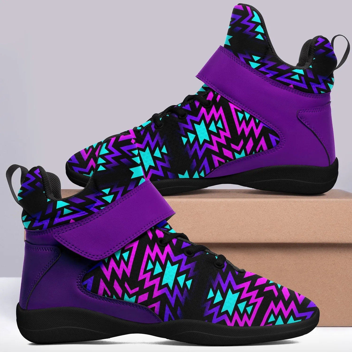 Black Fire Winter Sunset Ipottaa Basketball / Sport High Top Shoes