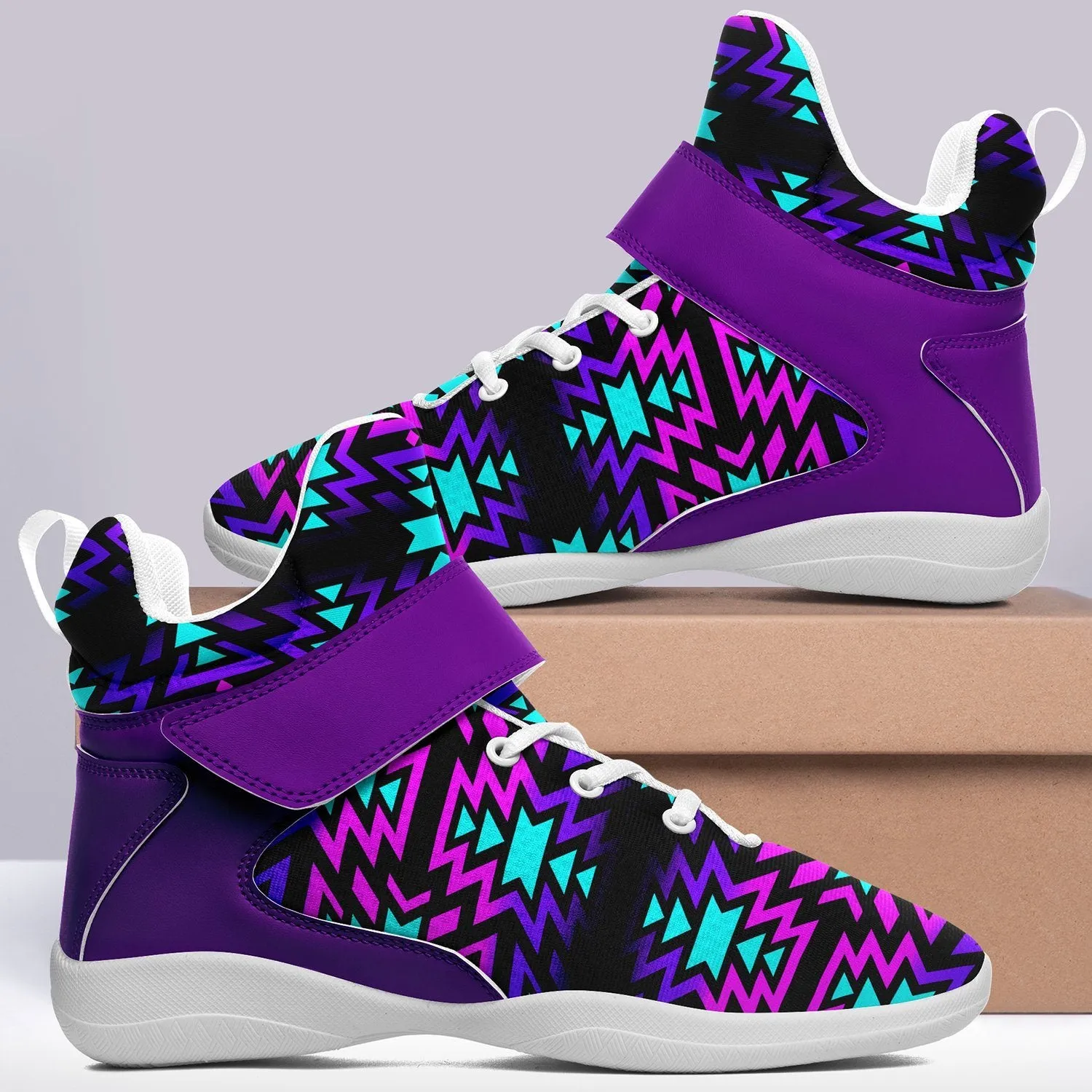 Black Fire Winter Sunset Ipottaa Basketball / Sport High Top Shoes