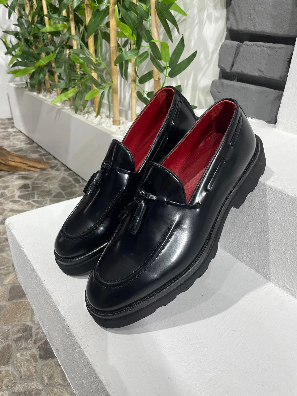 Bojoni Belmonte Black Leather Loafers