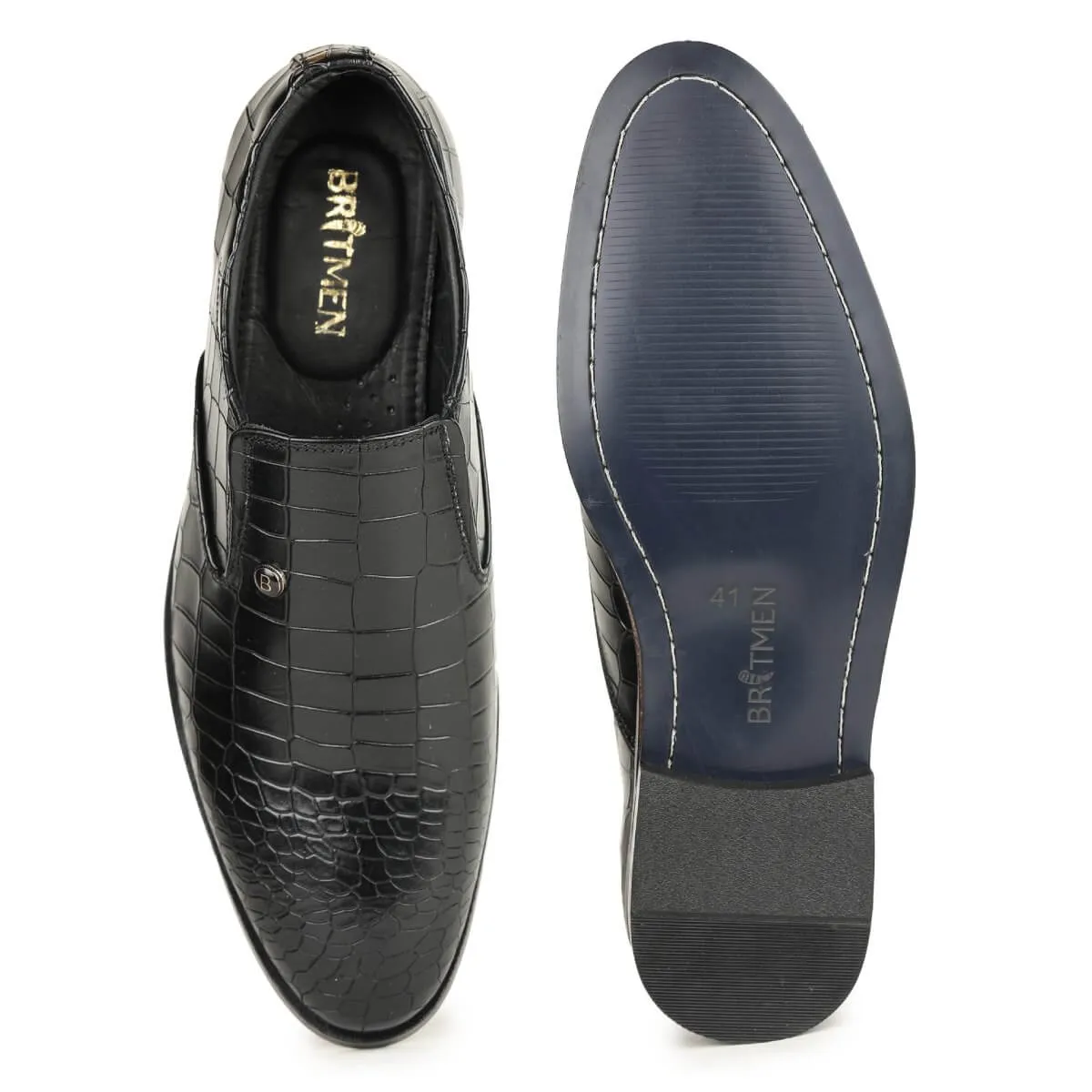 Britmen CP-11 Exotic Crocodile Print Loafers