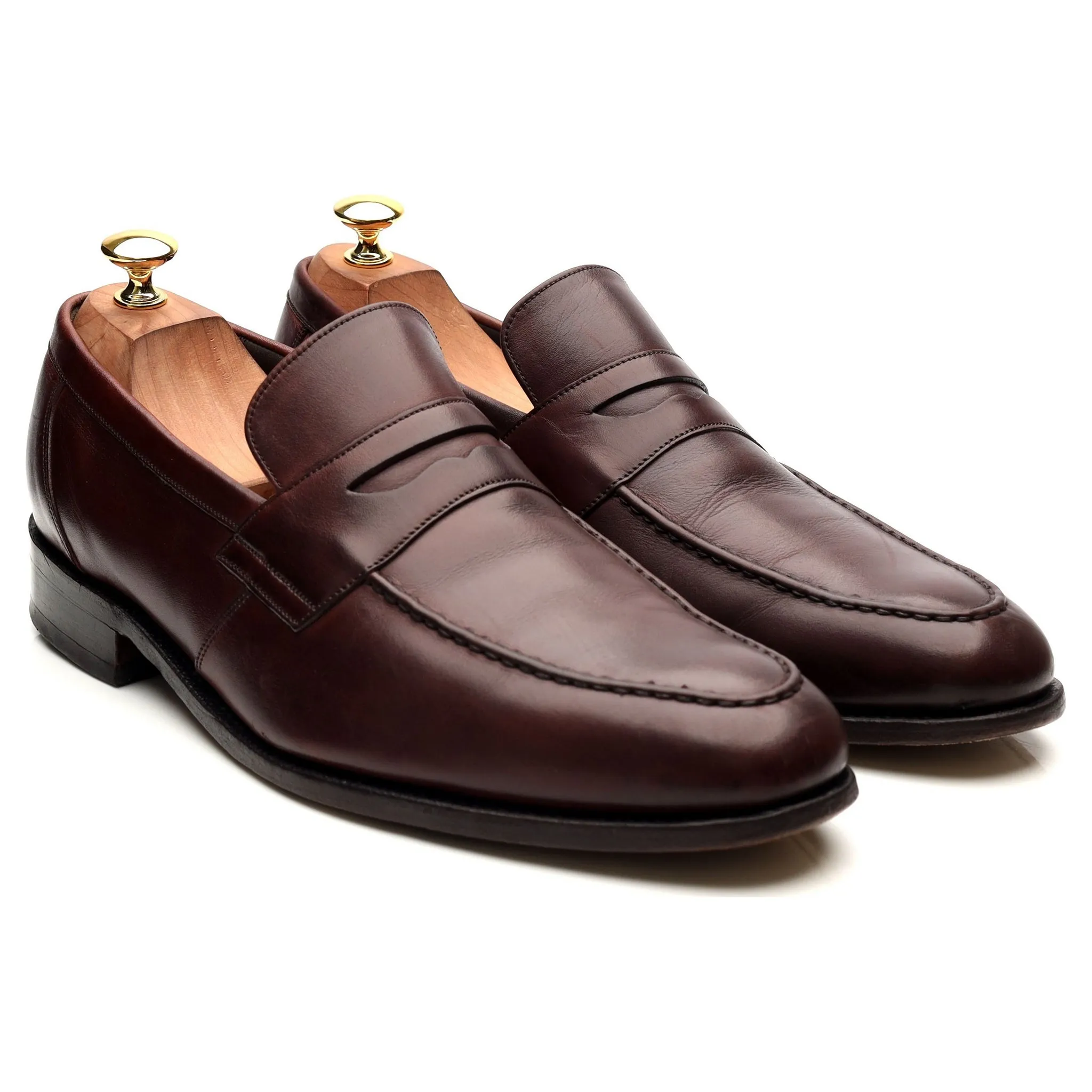 Burgundy Leather Loafers UK 10 F