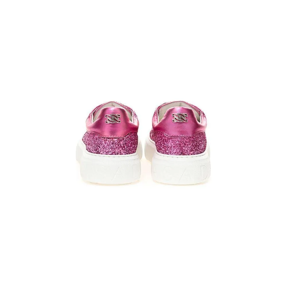 Casadei Fuchsia Elegance Leather Sneakers