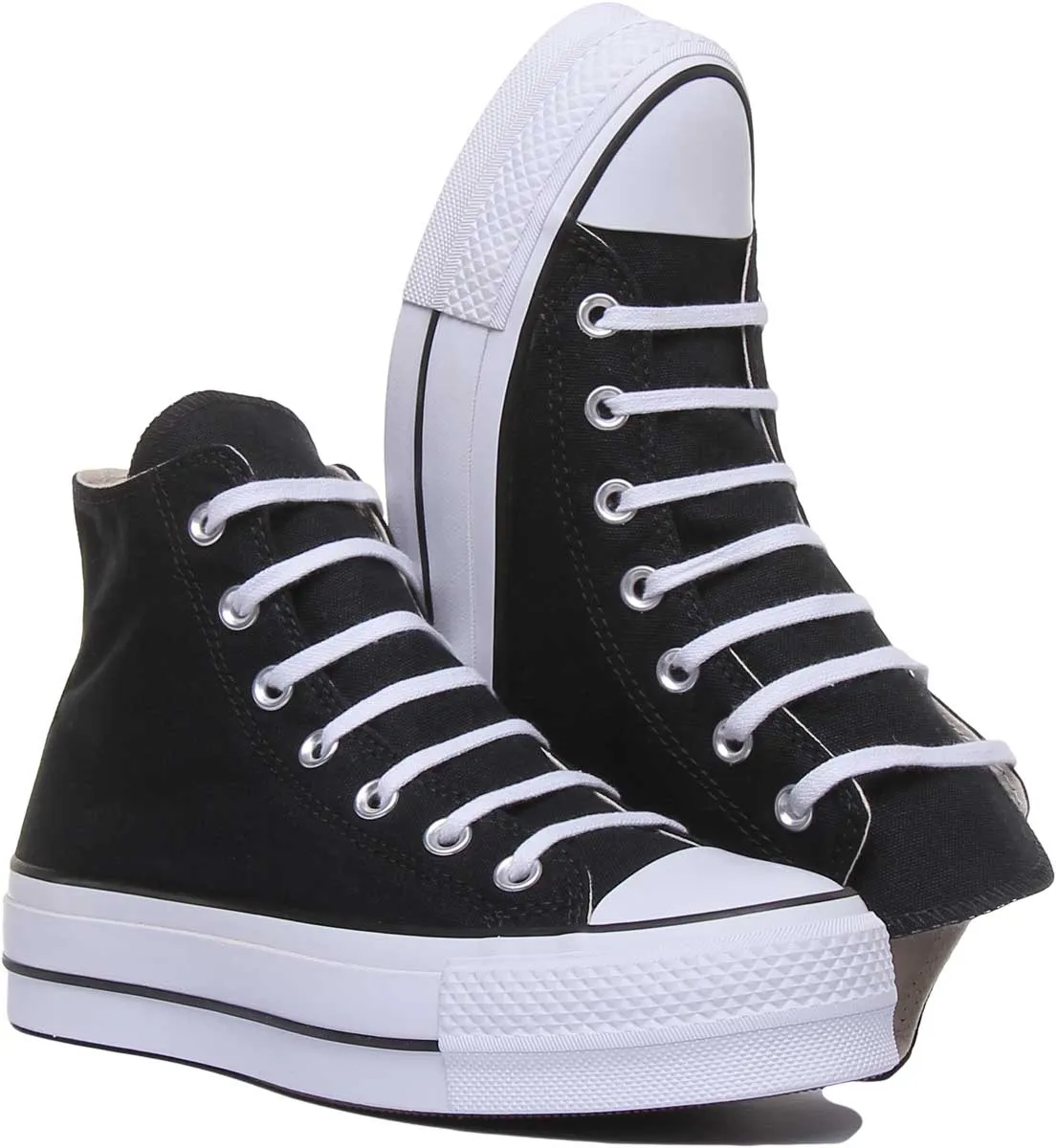 Converse 560845C CT All Star Hi Platform Trainer In Black White For Women