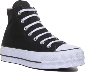 Converse 560845C CT All Star Hi Platform Trainer In Black White For Women