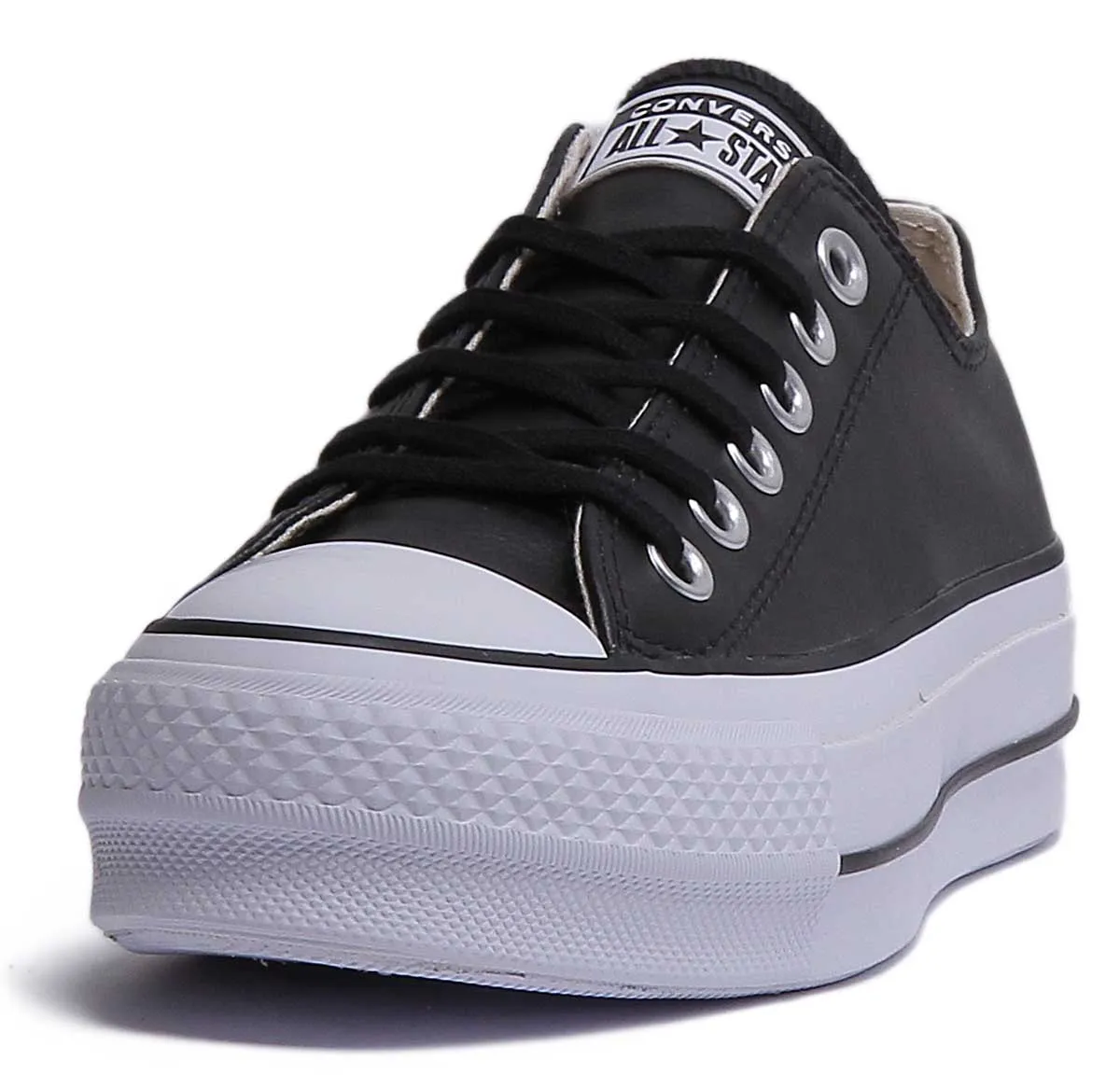 Converse 561681C CT All Star Low Platform Trainer In Black White For Women