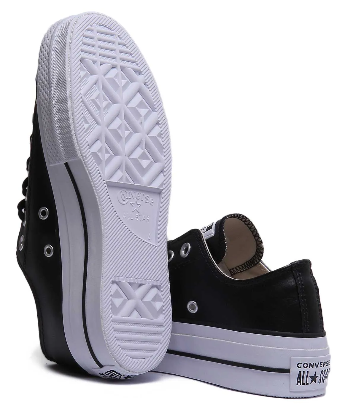 Converse 561681C CT All Star Low Platform Trainer In Black White For Women