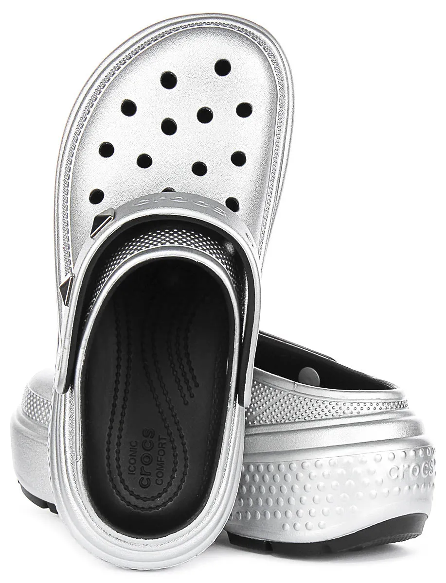 Crocs Stomp Metallic In Silver