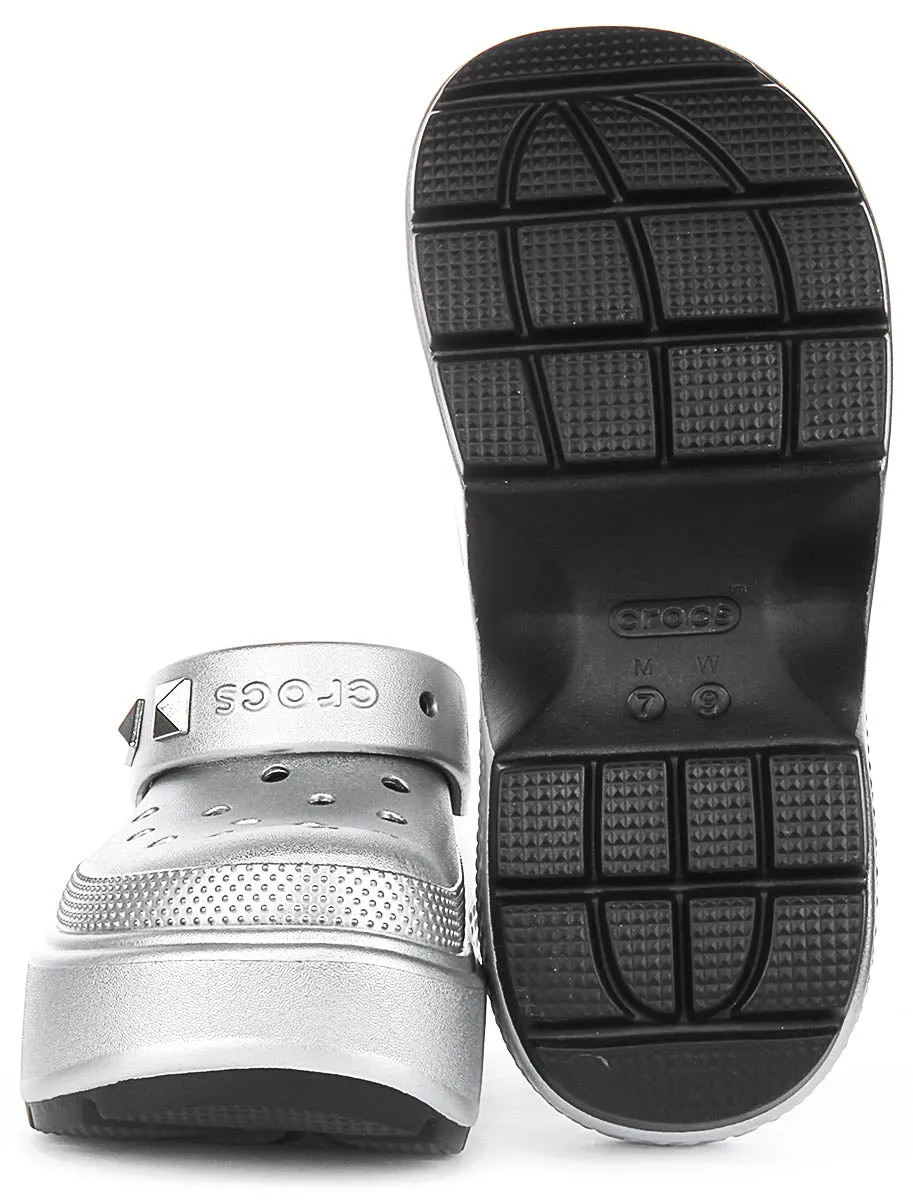 Crocs Stomp Metallic In Silver