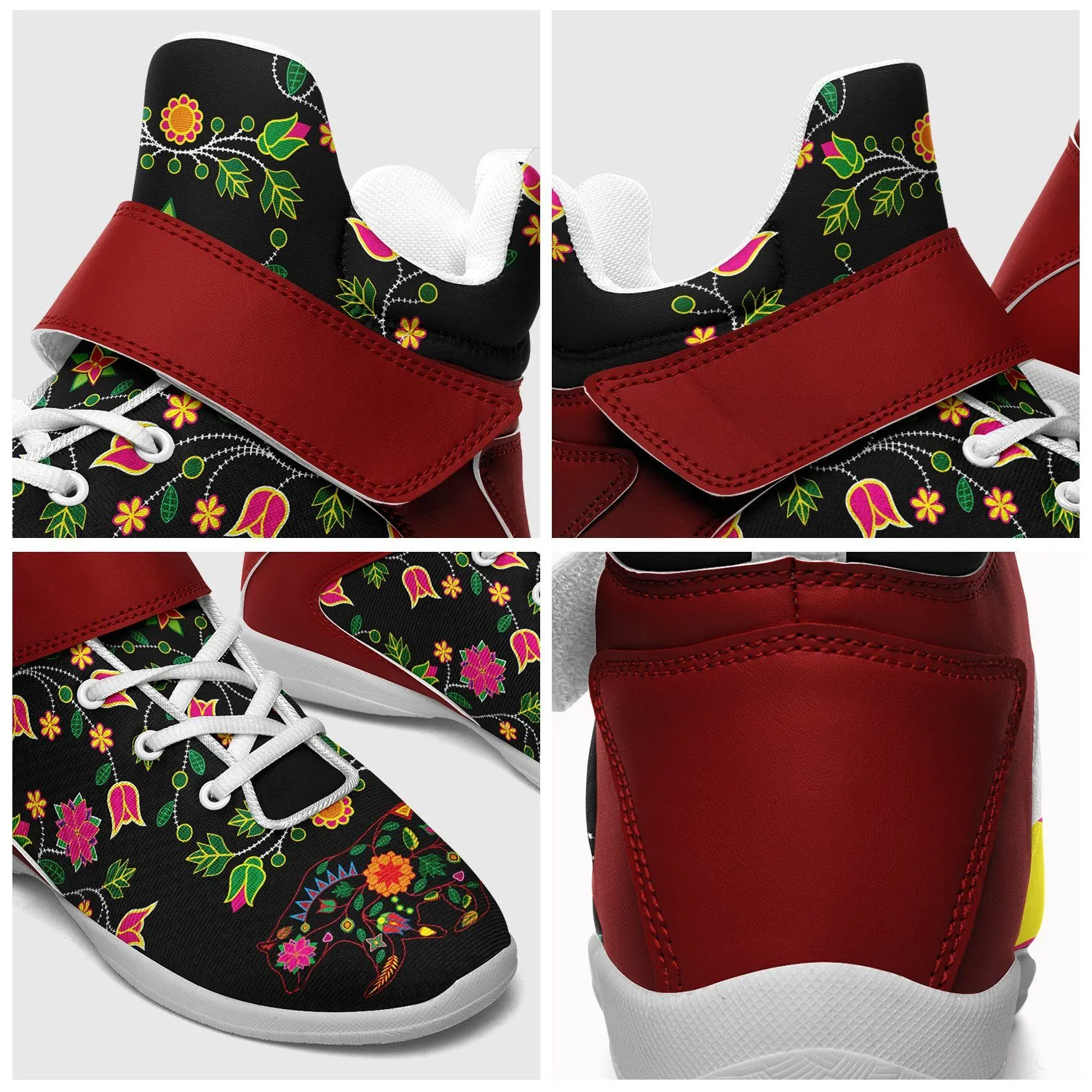 Floral Bear Kid's Ipottaa Basketball / Sport High Top Shoes