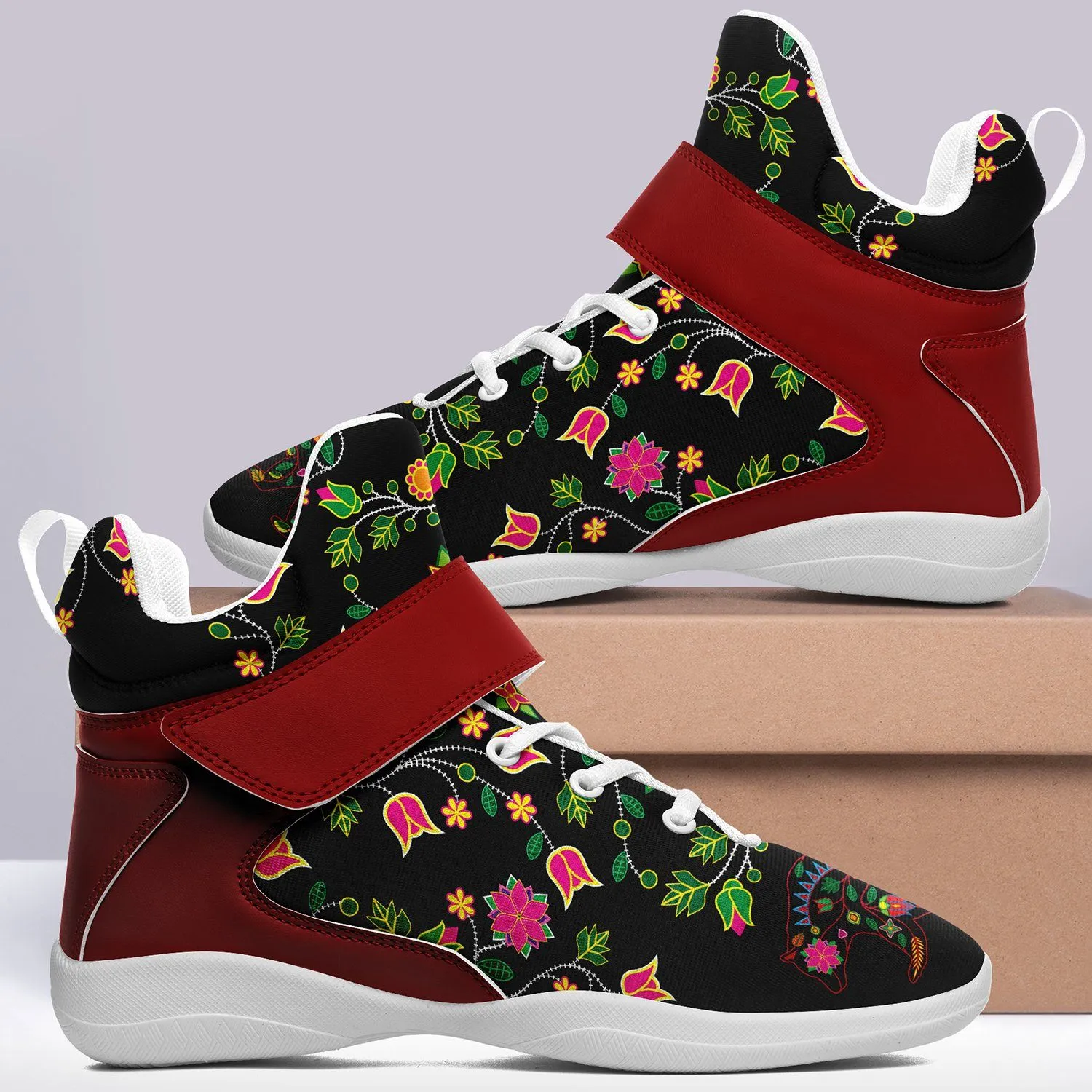 Floral Bear Kid's Ipottaa Basketball / Sport High Top Shoes