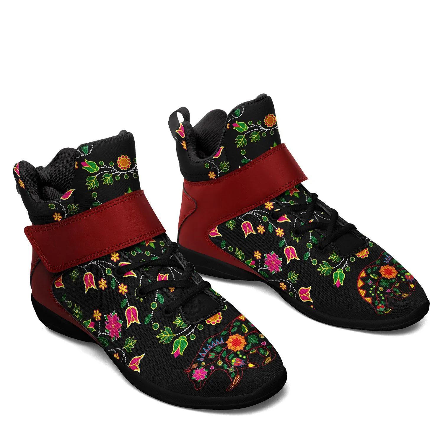 Floral Bear Kid's Ipottaa Basketball / Sport High Top Shoes