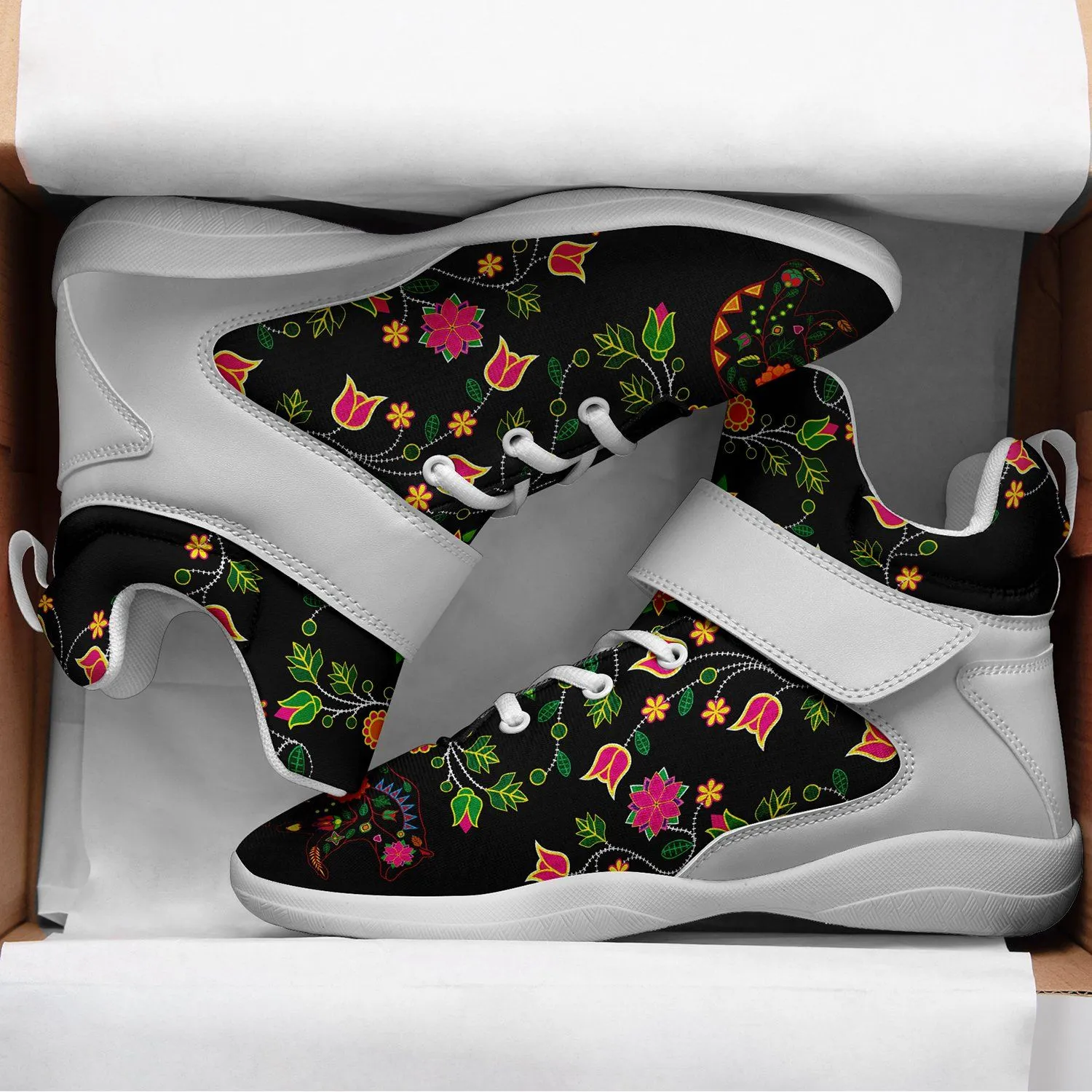 Floral Bear Kid's Ipottaa Basketball / Sport High Top Shoes