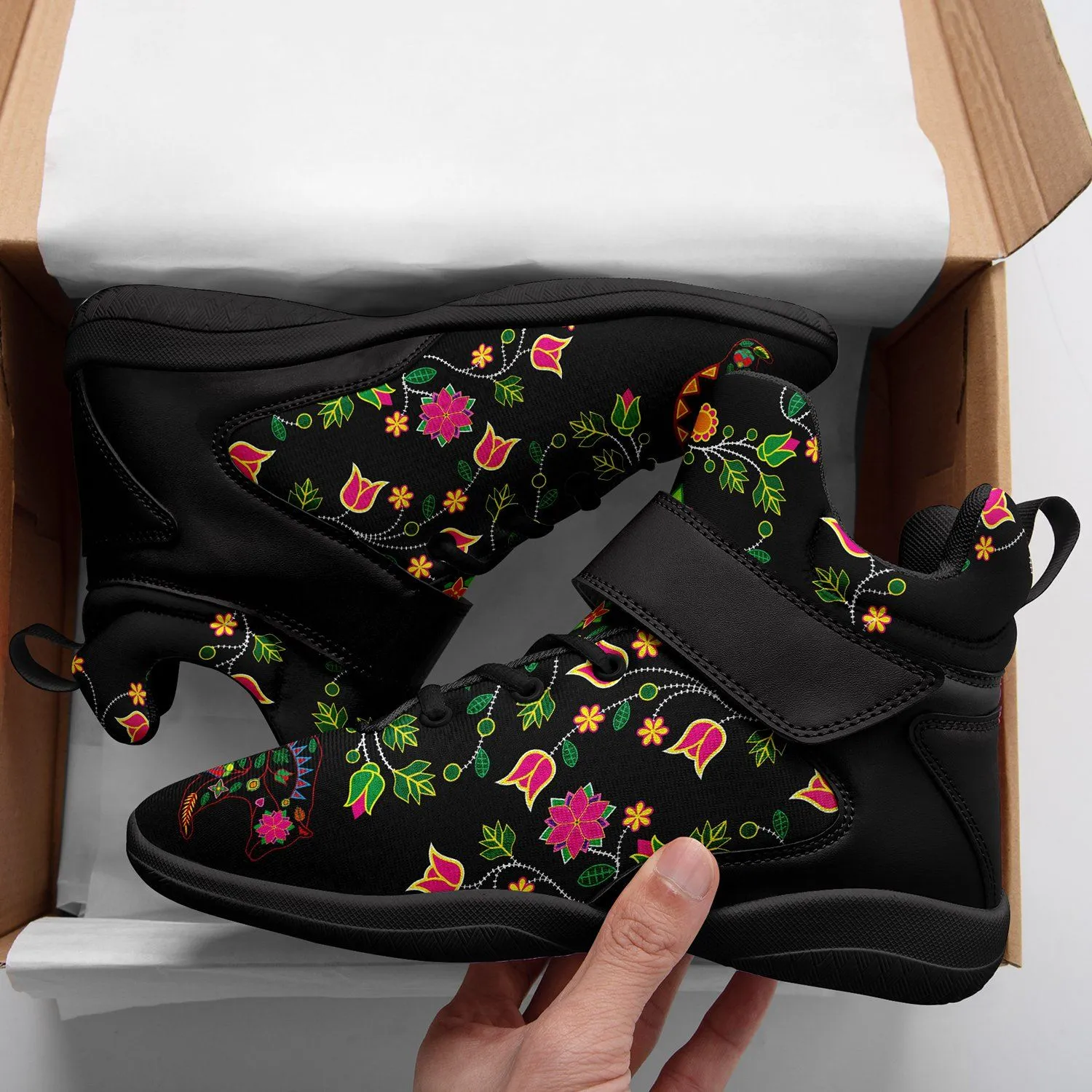 Floral Bear Kid's Ipottaa Basketball / Sport High Top Shoes