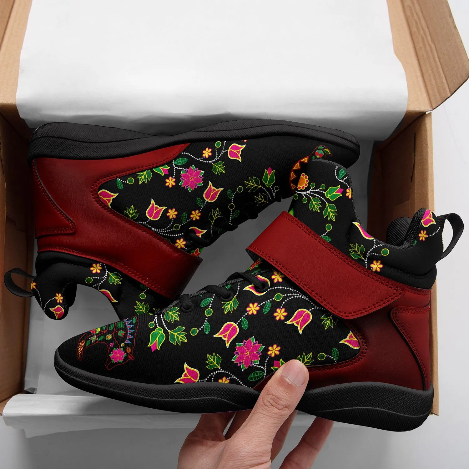 Floral Bear Kid's Ipottaa Basketball / Sport High Top Shoes