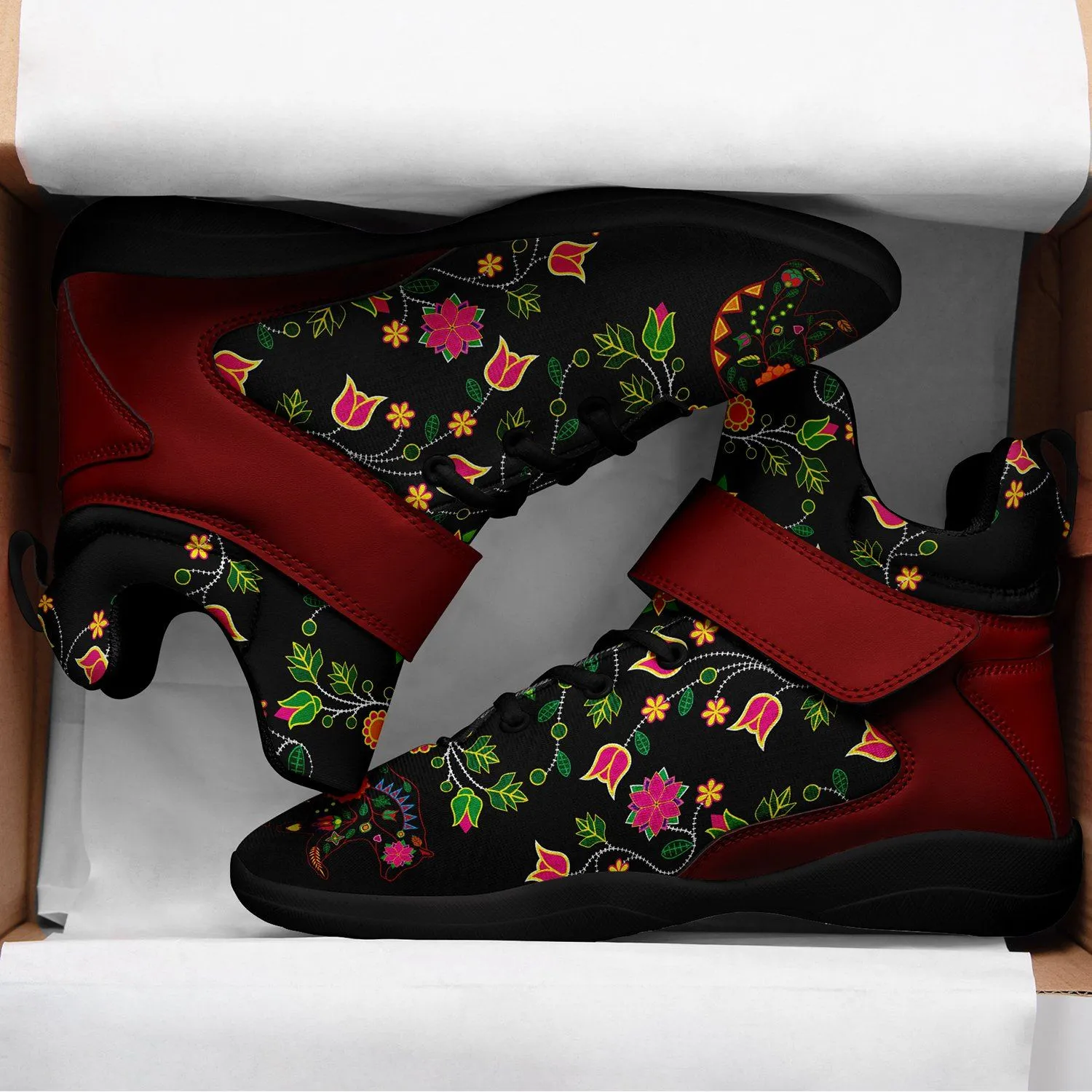 Floral Bear Kid's Ipottaa Basketball / Sport High Top Shoes