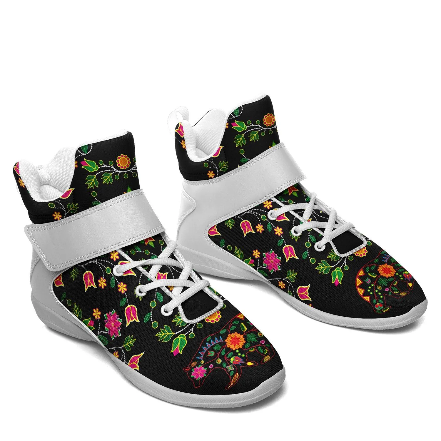 Floral Bear Kid's Ipottaa Basketball / Sport High Top Shoes