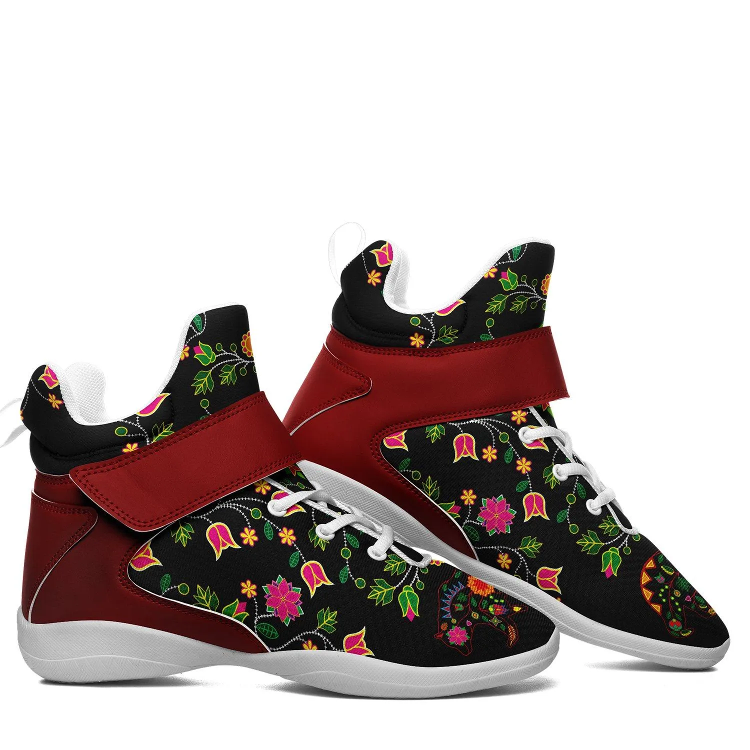 Floral Bear Kid's Ipottaa Basketball / Sport High Top Shoes