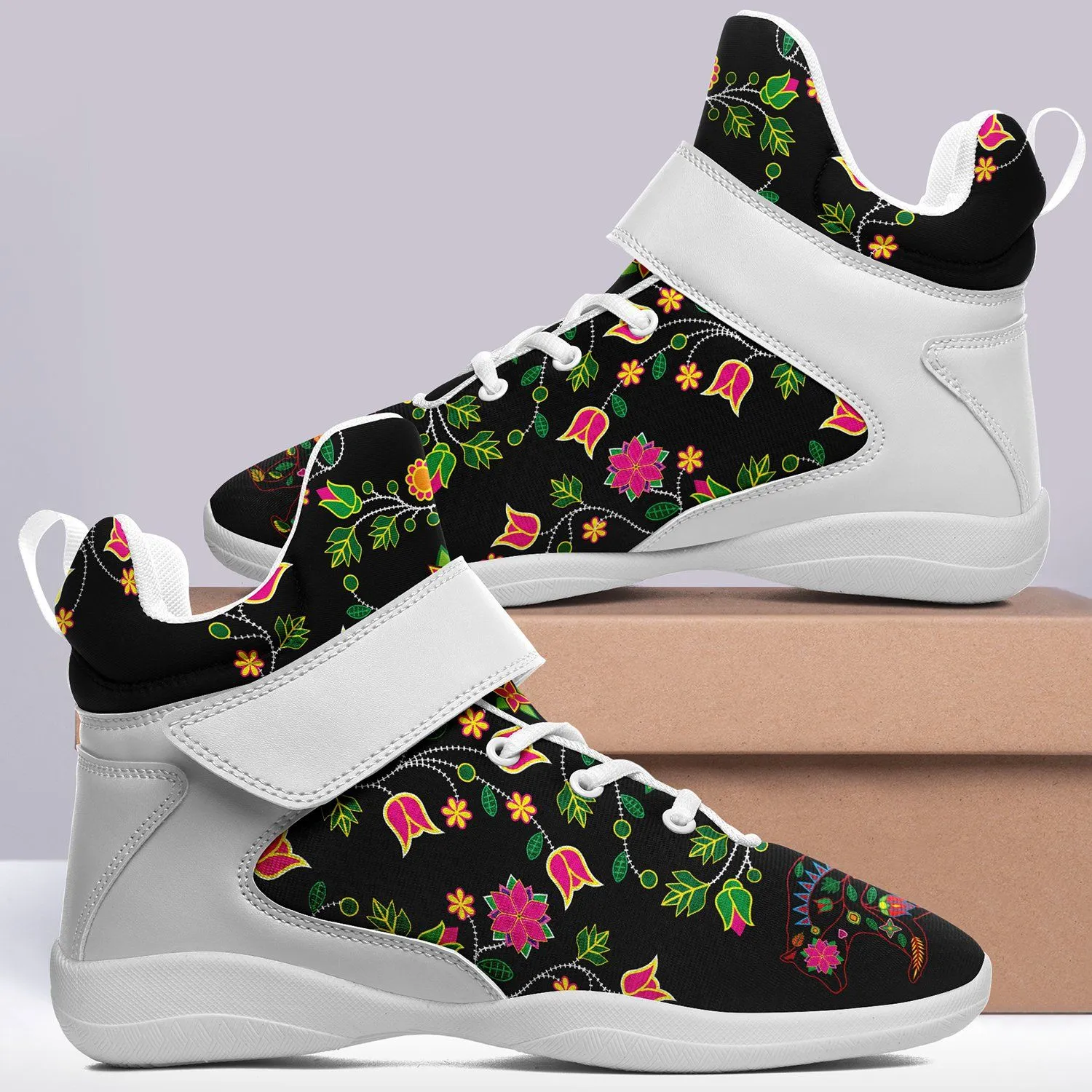 Floral Bear Kid's Ipottaa Basketball / Sport High Top Shoes