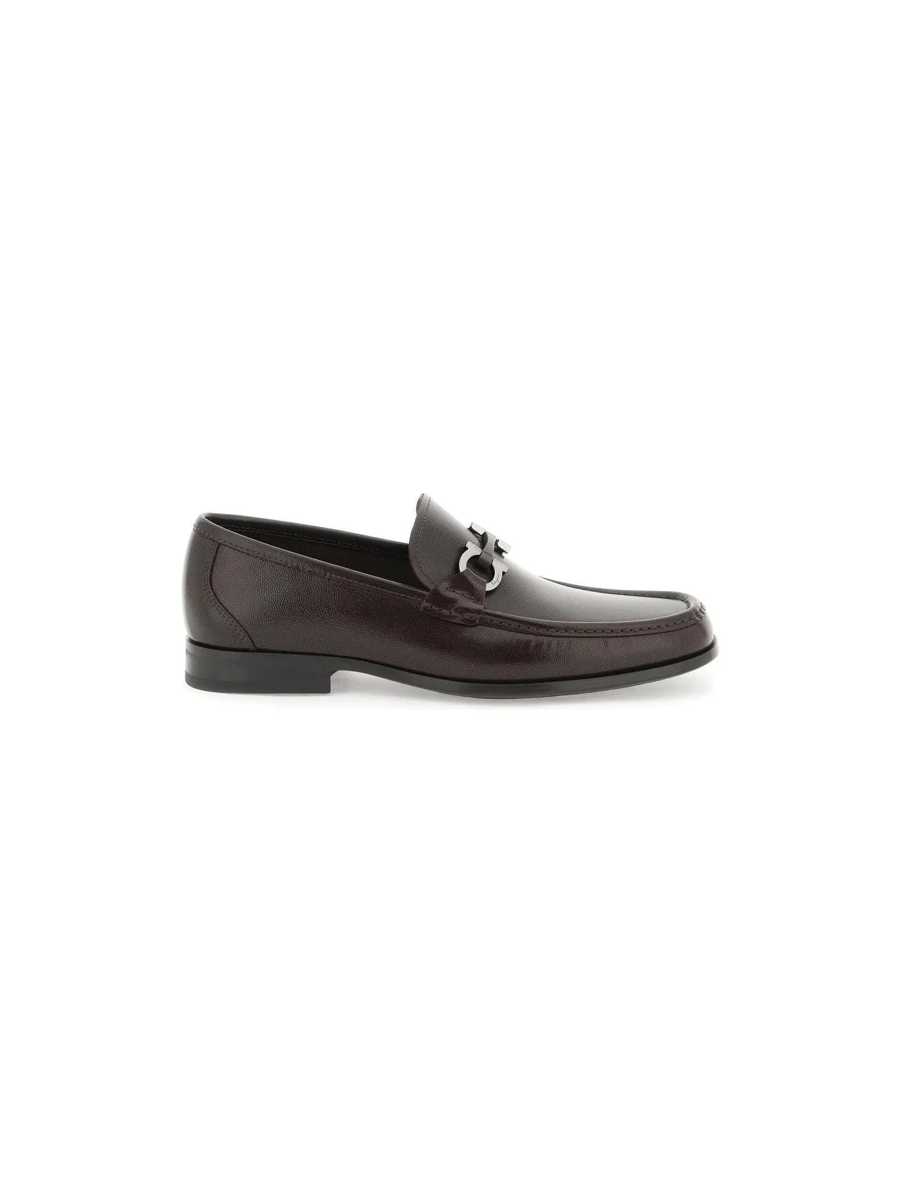 Gancini Embossed Leather Loafers