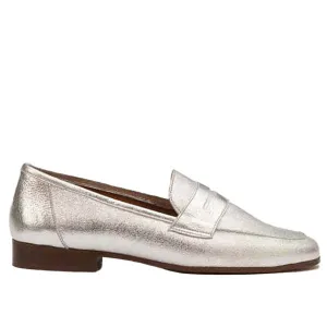 Hanna Silver | Metallic Leather Loafer