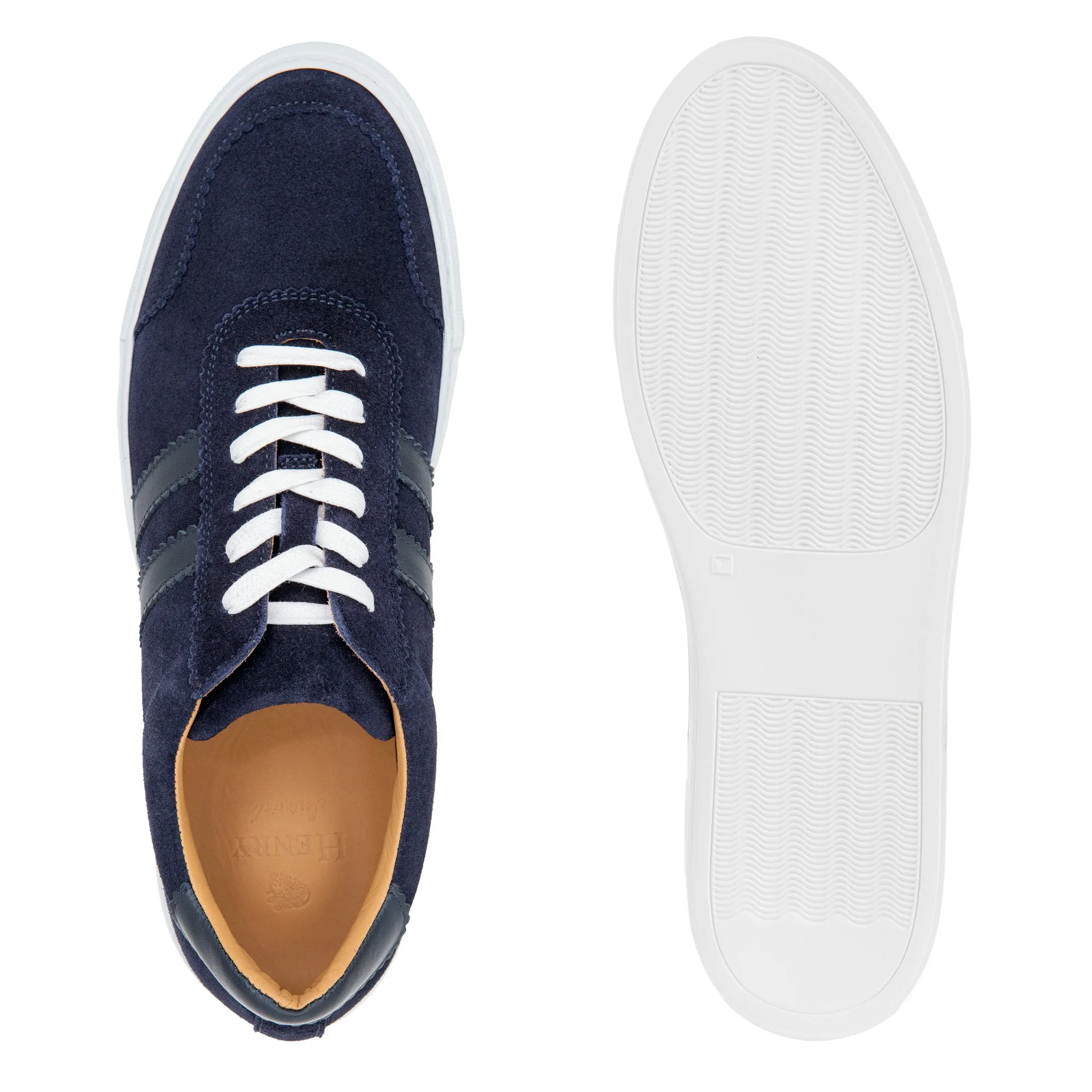 HENRY SARTORIAL Suede Leather Sneakers NAVY