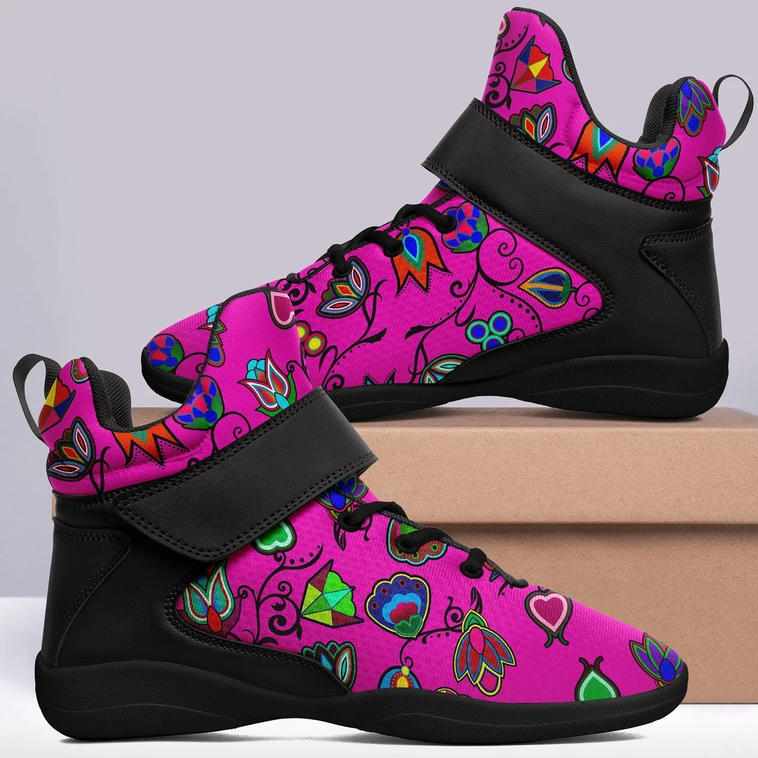 Indigenous Paisley Ipottaa Basketball / Sport High Top Shoes - Black Sole