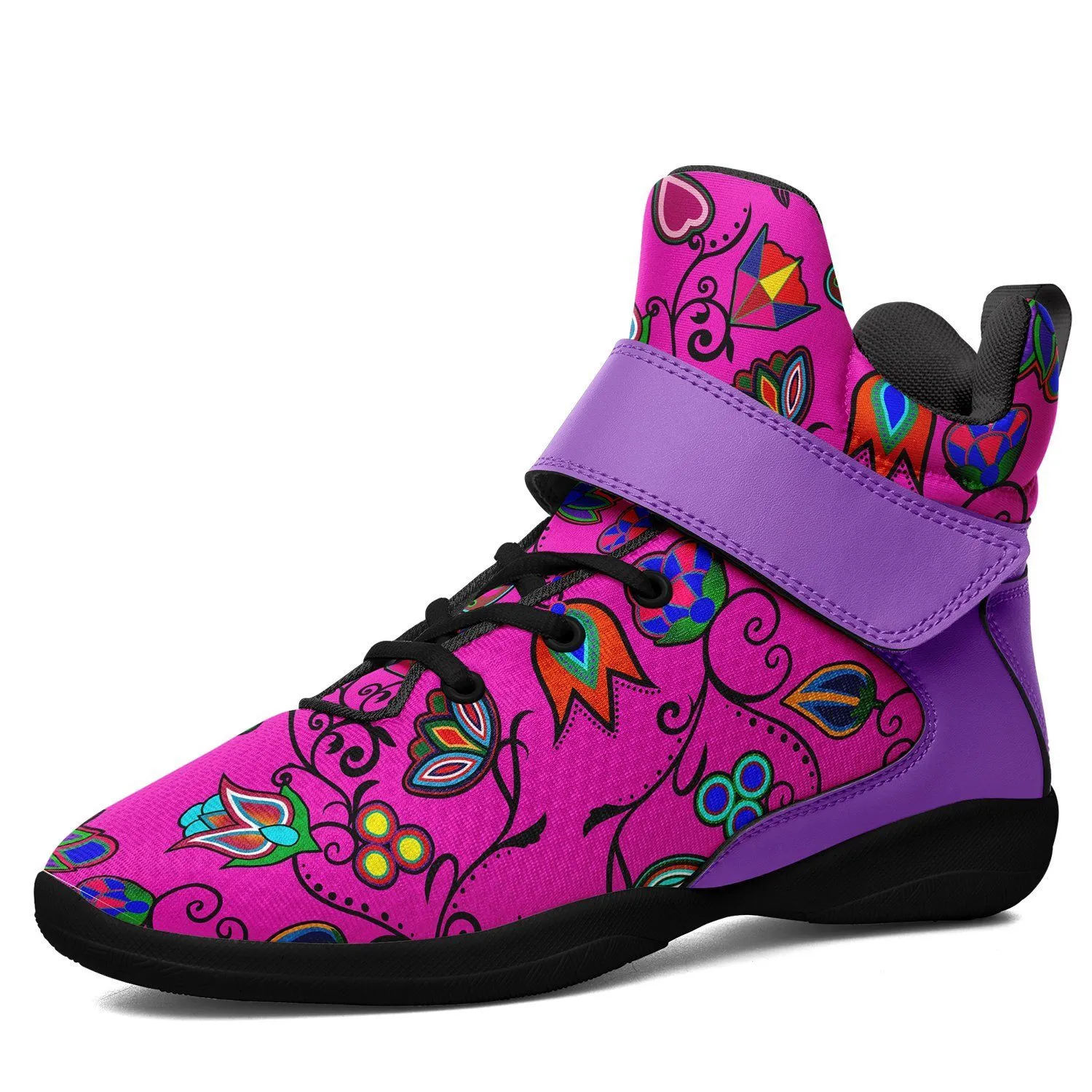 Indigenous Paisley Ipottaa Basketball / Sport High Top Shoes - Black Sole