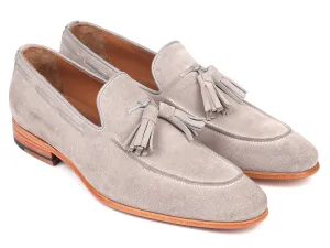 Paul Parkman Grey Suede Tassel Loafers