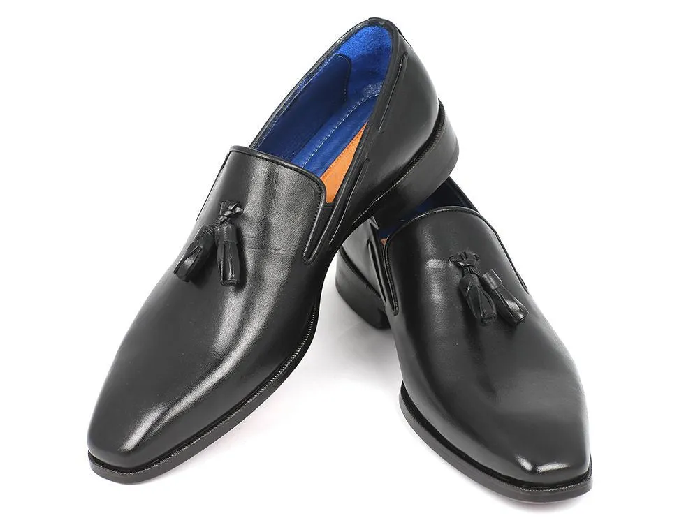 Paul Parkman Men's Black Tassel Loafers