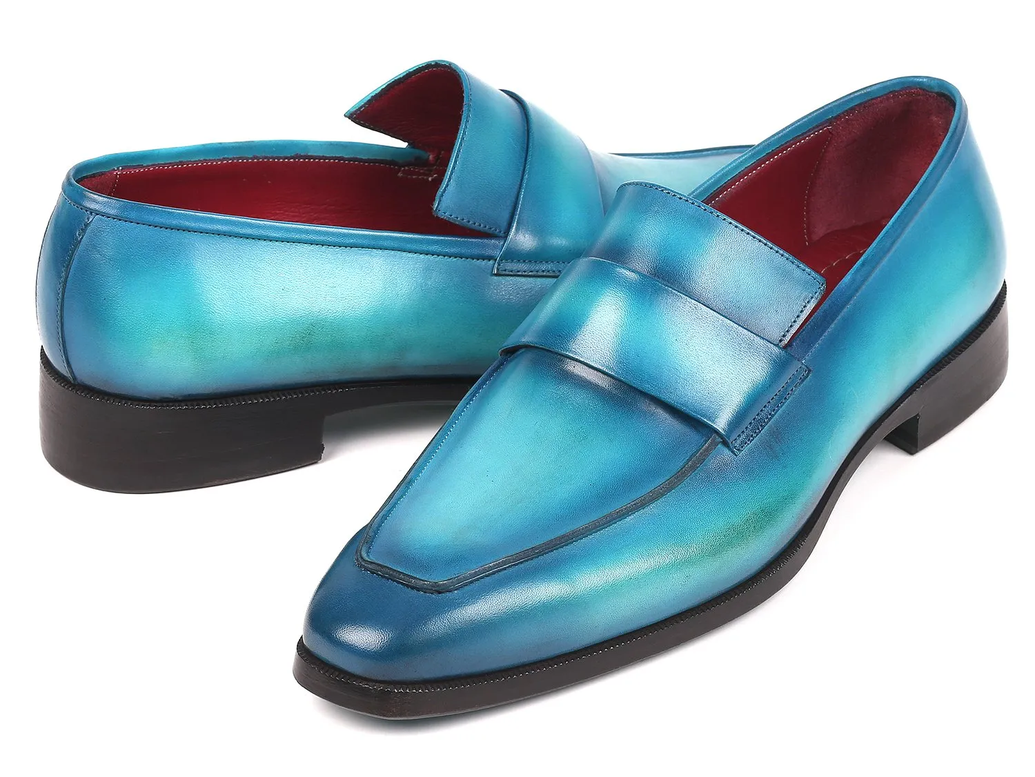 Paul Parkman Men's Loafers Turquoise (ID#093-TRQ)