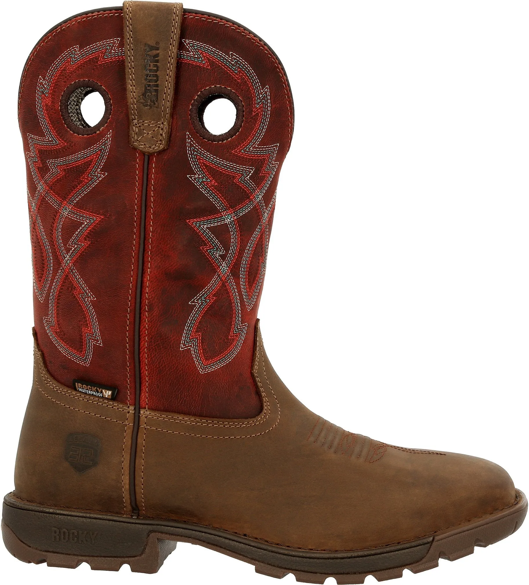 Rocky Men's Legacy 32 10" Steel Toe WP Western Work Boot- Tan- RKW0341