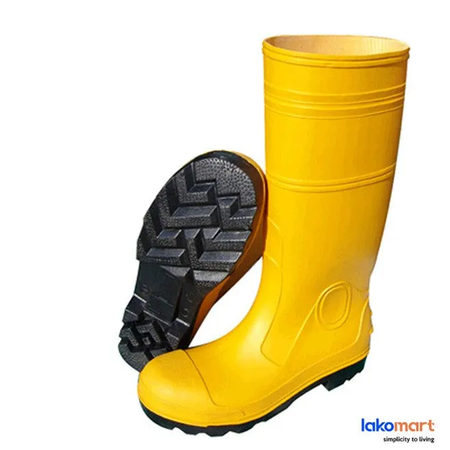 Rubber Yellow Boots With Steel Tip &  Mid-Sole (Size UK5 - UK12)