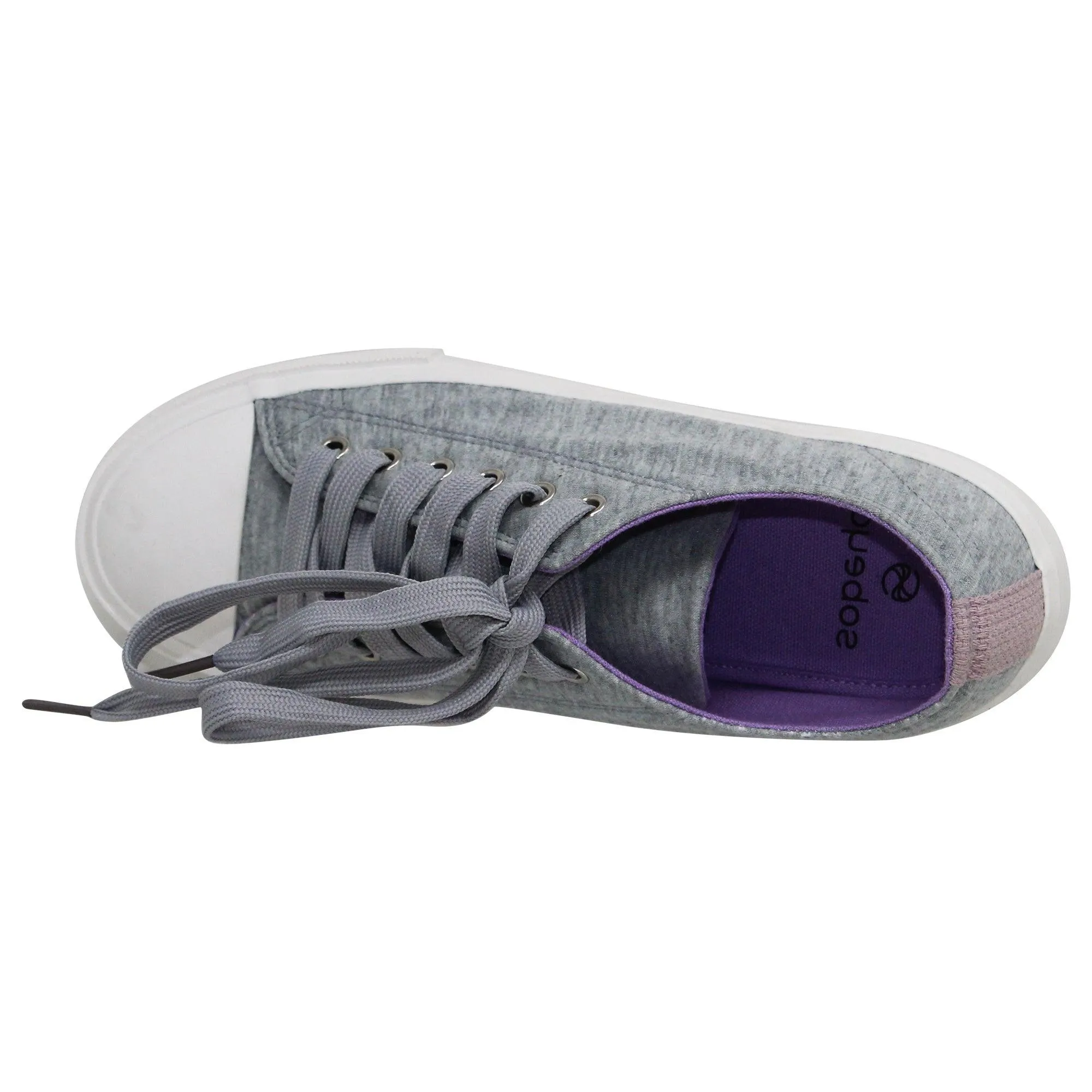 SOBEYO Women's Sneakers Canvas Lace-Up Low Top Memory Foam Cushion