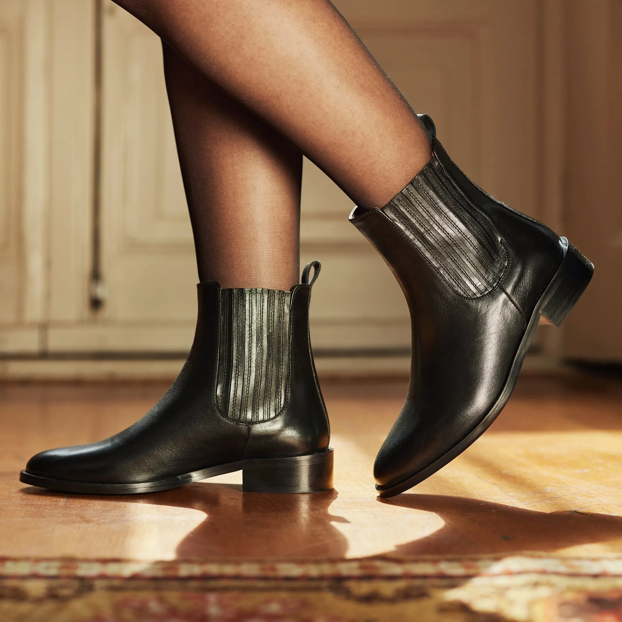 Vendôme Chey black calfskin leather chelsea boots